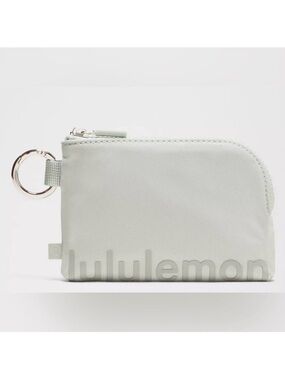 lululemon Pelican Jade Grey Clippable Card Pouch Wallet